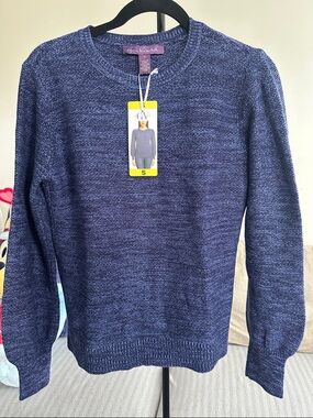 NWT Gloria Vanderbilt Women’s Crewneck Sweater Blue Size Small